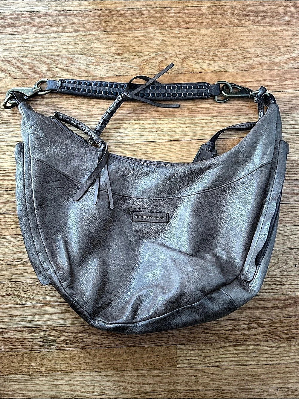 Frye Leather Hobo Bag in Gray with two strap choices